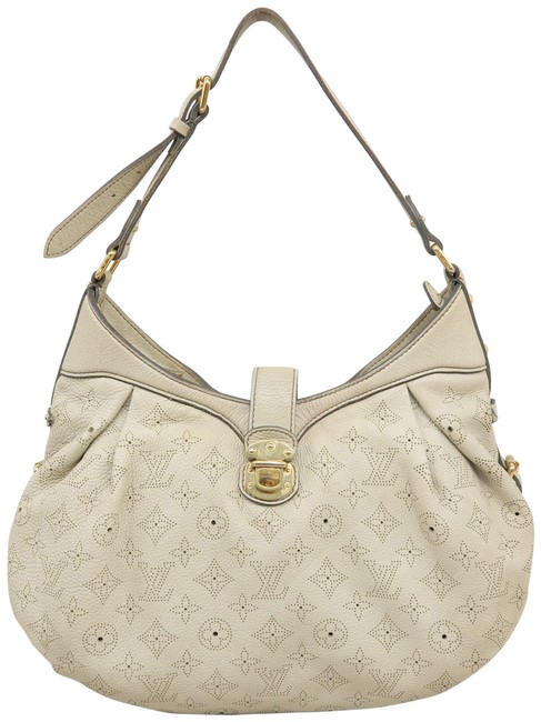 Louis Vuitton Mahina XS Beige Calfskin Hobo Bag