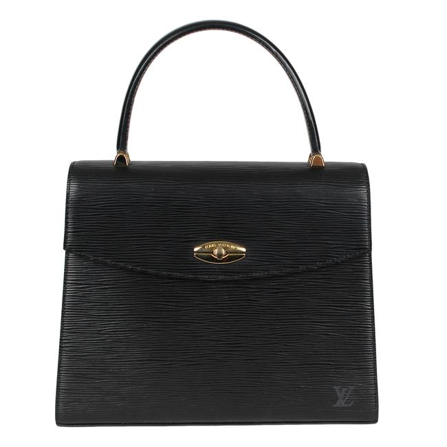 Louis Vuitton Malesherbes Near New Noir 7099 Black Leather Satchel