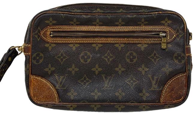 Louis Vuitton Marly Dragonne Gm Brown Monogram Canvas Clutch