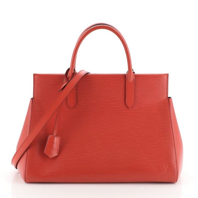 Louis Vuitton Marly Handbag Mm Red Leather Tote
