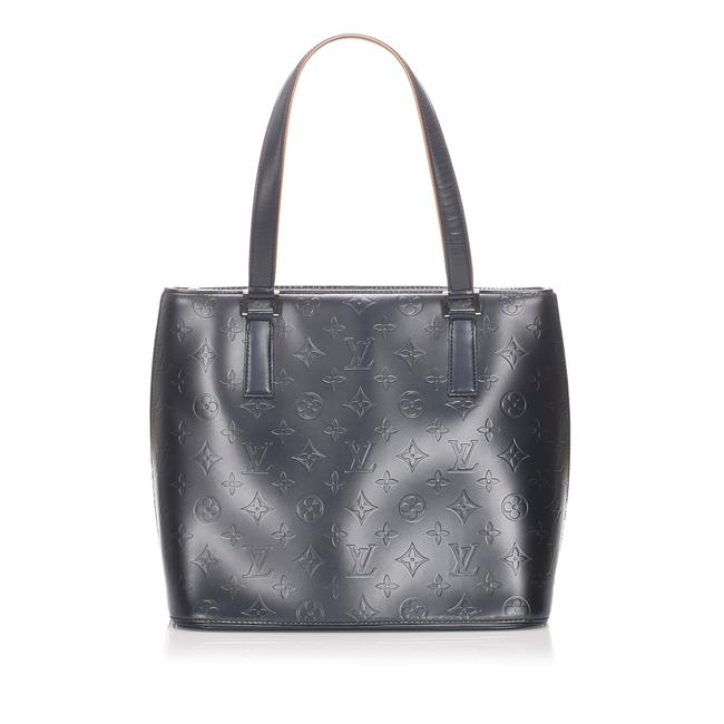 Louis Vuitton Mat Stockton Monogram Blue Leather Tote