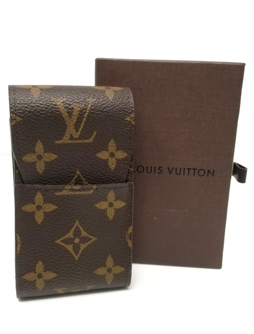 Louis Vuitton Monogam Etui Cigarette Cell Mobile Brown Coated Canvas Clutch