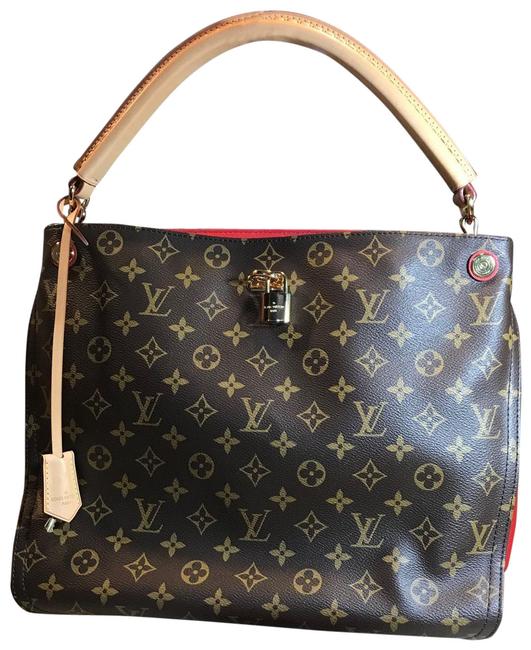 Louis Vuitton Monogram Gaia Cerise Red Canvas Leather Hobo Bag