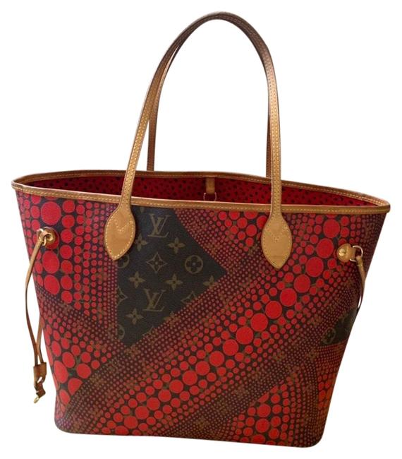 Louis Vuitton Neverfull Monogram Yayoi Red Canvas Tote