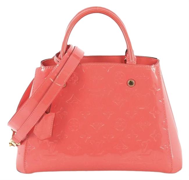 Louis Vuitton Montaigne Bb Vernis Leather Satchel #3128l68 Pink Cross Body Bag