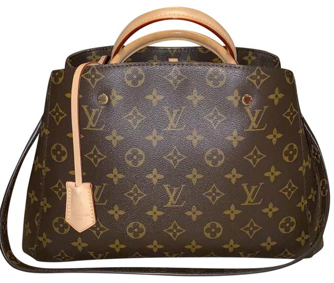 Louis Vuitton Montaigne Mm Brown Canvas Satchel