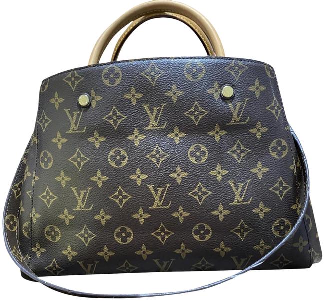 Louis Vuitton Montaigne Mm Satchel Brown Tote