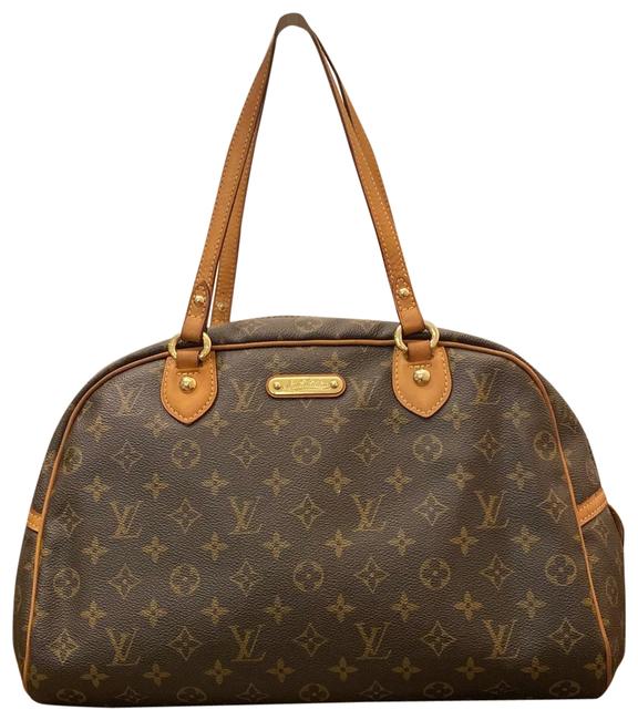 Louis Vuitton Montorgueil Monogram Canvas Mm Brown Leather Shoulder Bag