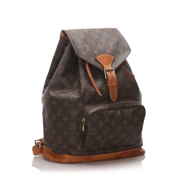Louis Vuitton Montsouris Monogram Gm Brown Leather Backpack