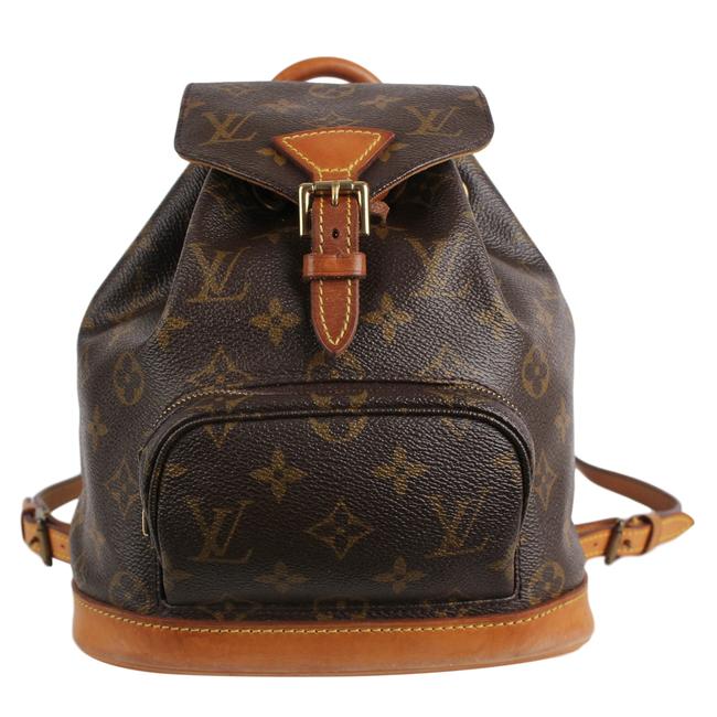 Louis Vuitton Montsouris Pm 5867 Brown Canvas Backpack