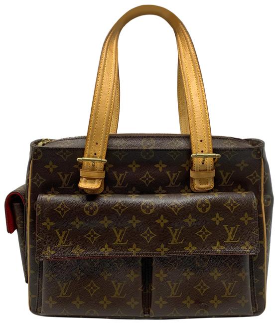 Louis Vuitton Mulitpli Cite Brown Coated Canvas Satchel
