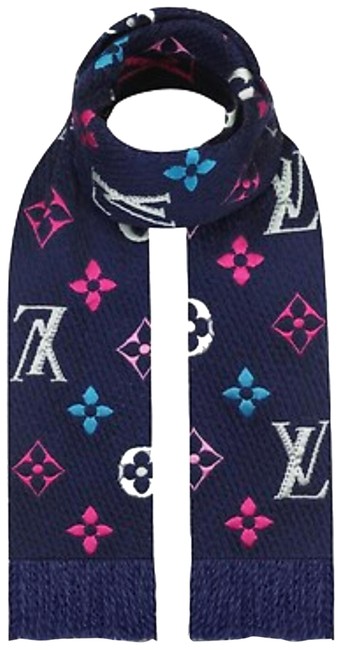 Louis Vuitton Multicolor Blue Fabulous Logomania Shawl ScarfWrap