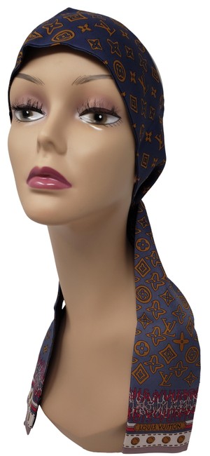 Louis Vuitton Multicolor Coral Ivory Lv Monogram New Denim Bandeau ScarfWrap