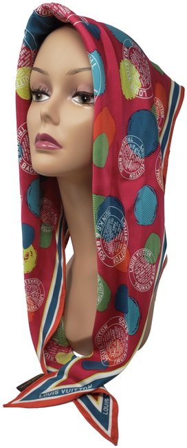 Louis Vuitton Multicolor Pink Lv Trunks and Bags Losange ScarfWrap