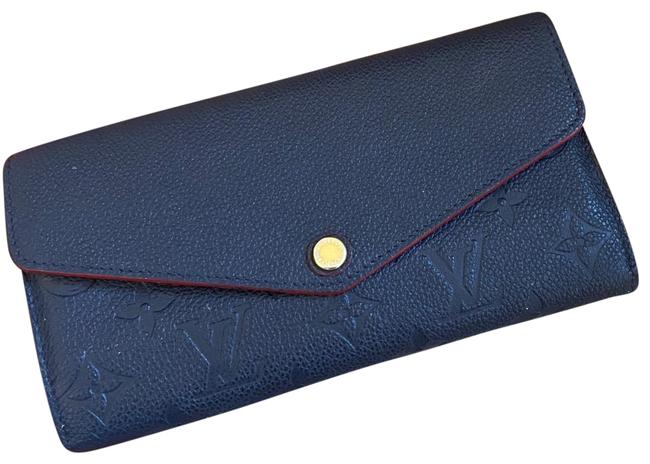 Louis Vuitton Navy BlueRed Sarah Empreinte Leather Wallet