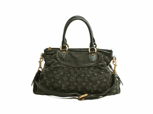 Louis Vuitton Neo Cabby Denim Mm Noir Black Shoulder Bag