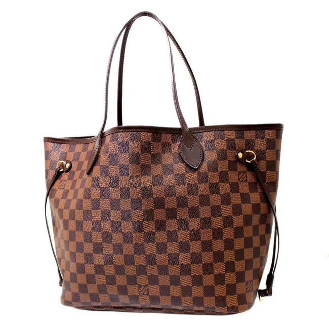 Louis Vuitton Neverfull Bag Mm N51105 Sa0132 Damier Canvas Ebene Ebene Tote