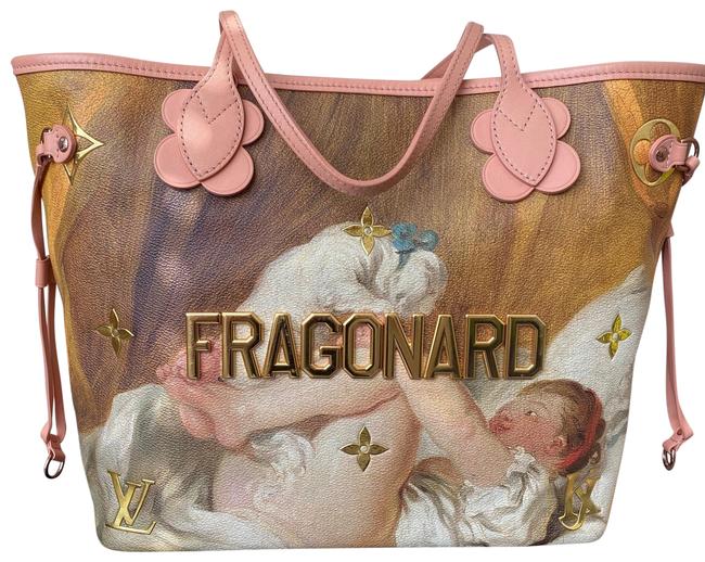 Louis Vuitton Neverfull Mm Master Koon Collection Pink Leather Tote