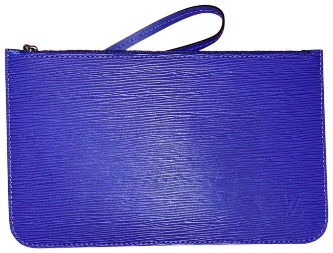 Louis Vuitton Neverfull Pochette Purple Epi Leather Clutch