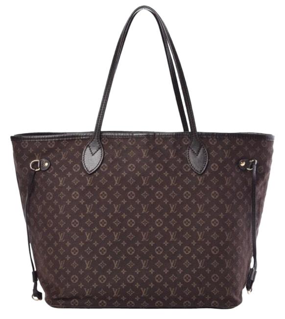 Louis Vuitton Neverfull Tote idyllic Canvas Black Grey Tote