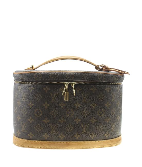 Louis Vuitton Nice M47280 Monogram Travel 180241 Brown Coated Canvas Satchel