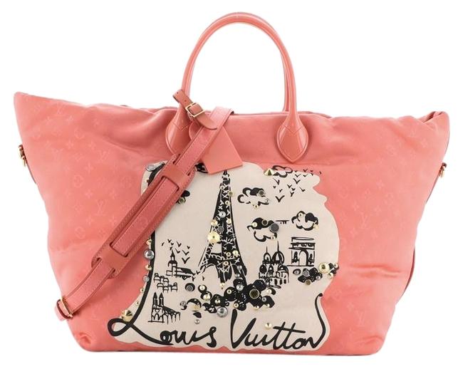 Louis Vuitton Nouvelle Vague Handbag Monogram Nylon Pink Fabric Tote