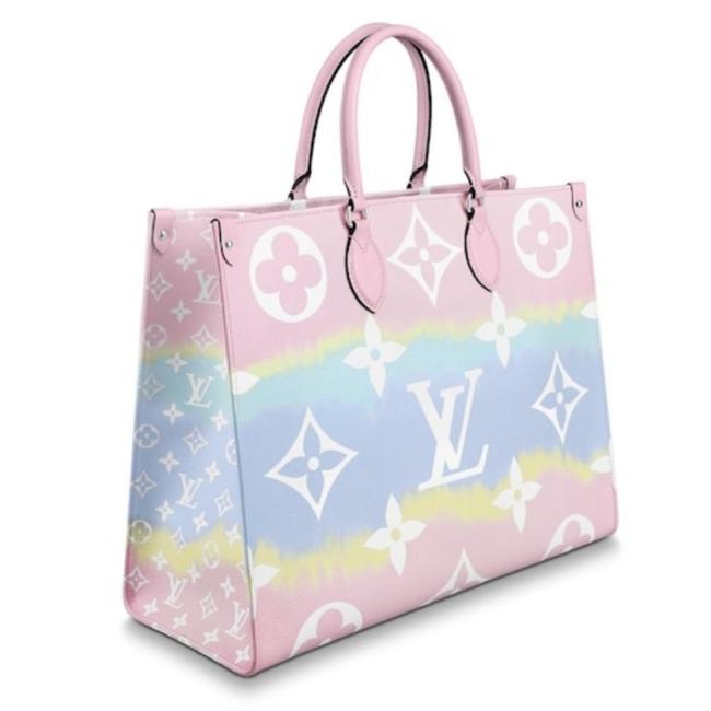 Louis Vuitton Onthego Escale Collection Pink Pastel Coated Canvas Tote