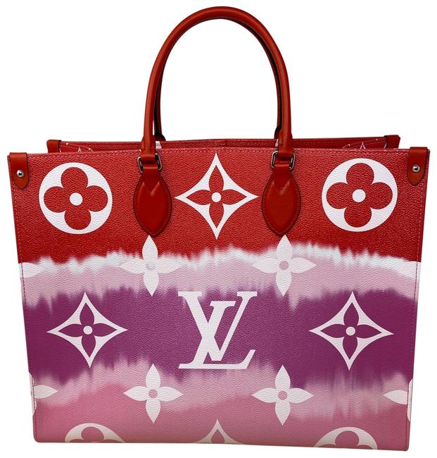 Louis Vuitton Onthego Escale Gm Rouge Red Coated Canvas Satchel