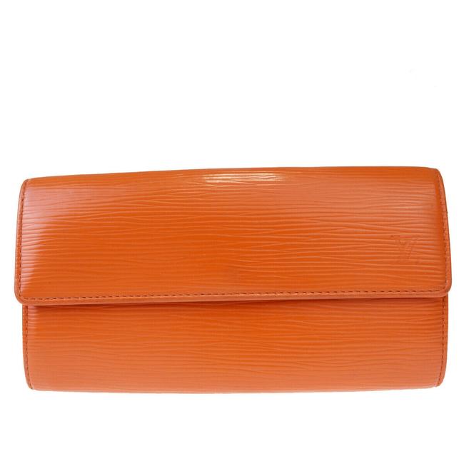 Louis Vuitton Orange Portefeuille Sarah Long Bifold Wallet