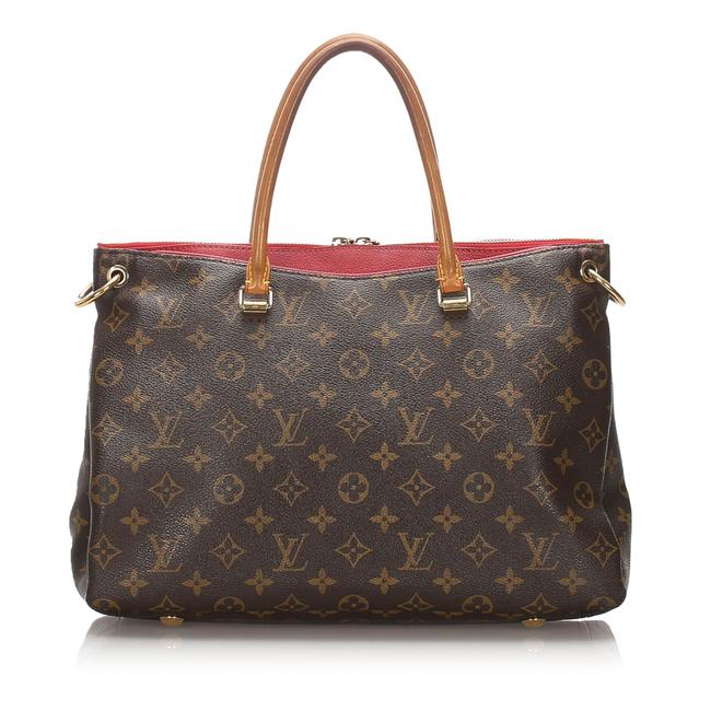 Louis Vuitton Pallas Monogram Brown Leather Tote