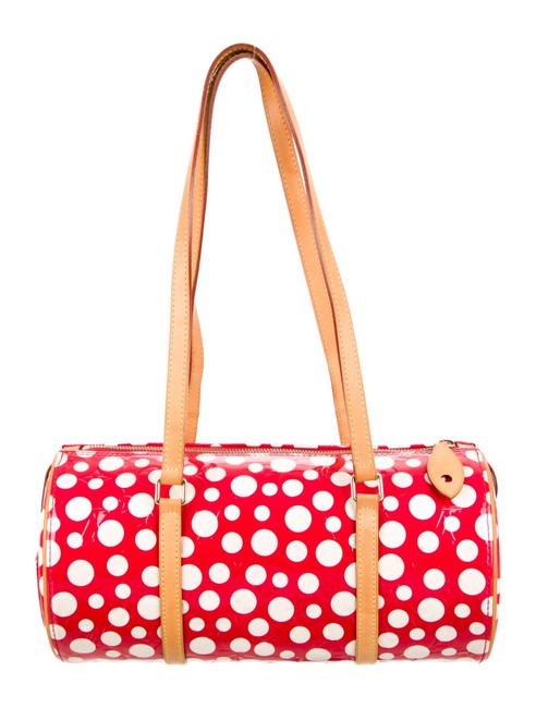 Louis Vuitton Shoulder Bag Papillon Dots Infinity RedWhite Vernis Leather Tote