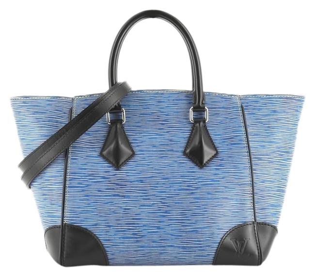 Louis Vuitton Phenix Pm Epi Denim Blue Leather Tote