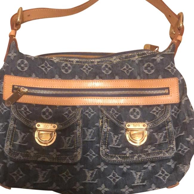 Louis Vuitton Shoulder Pm Blue Denim Hobo Bag
