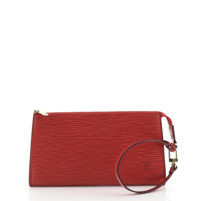Louis Vuitton Pochette Accessoires Red Leather Clutch