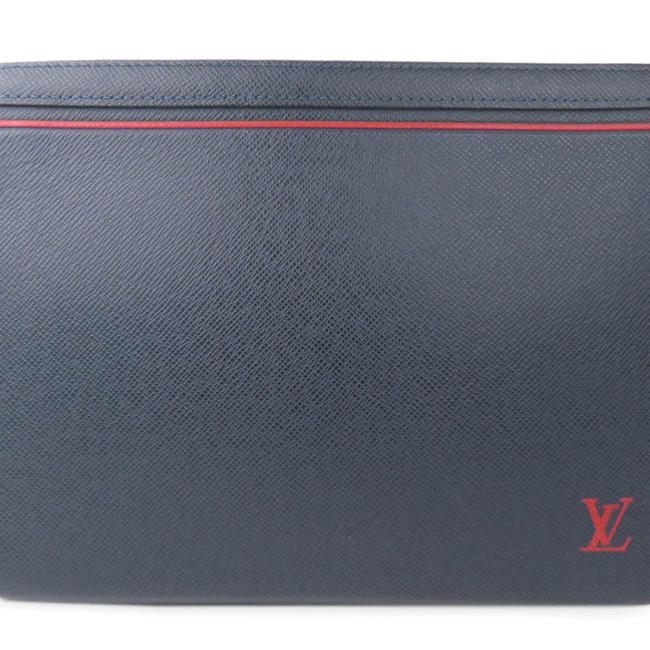 Louis Vuitton Pochette Blue Leather Clutch