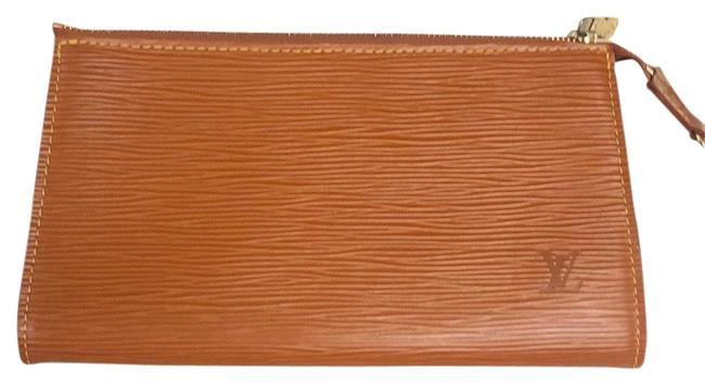 Louis Vuitton Pochette Brown Leather Epi Clutch