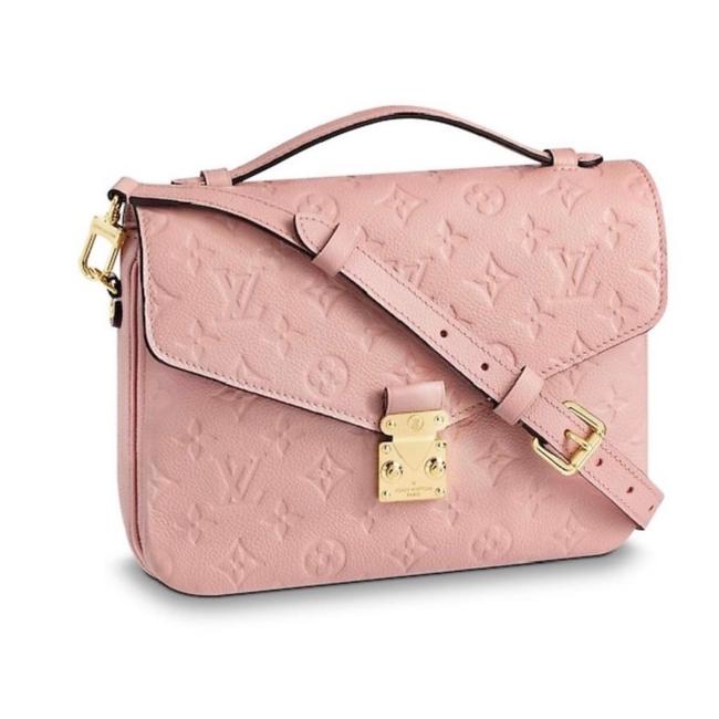 Louis Vuitton Pochette Monogram Empreinte Rose Blush Leather Cross Body Bag