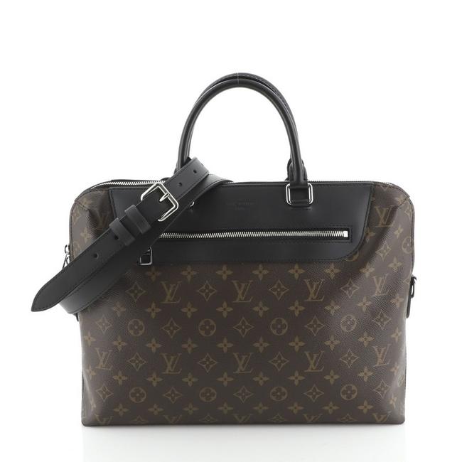 Louis Vuitton Porte Documents Jour Porte Nm Macassar Monogram Canvas Satchel