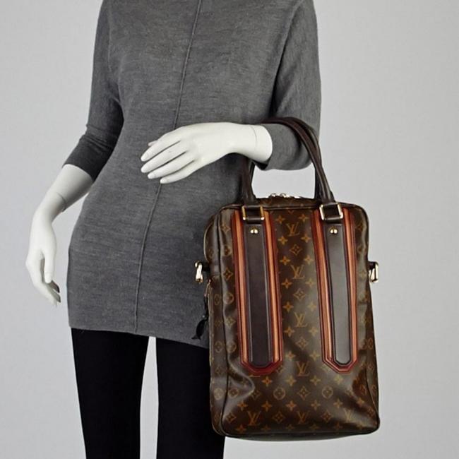 Louis Vuitton Porte Monogram Bequia Brown Leather Satchel