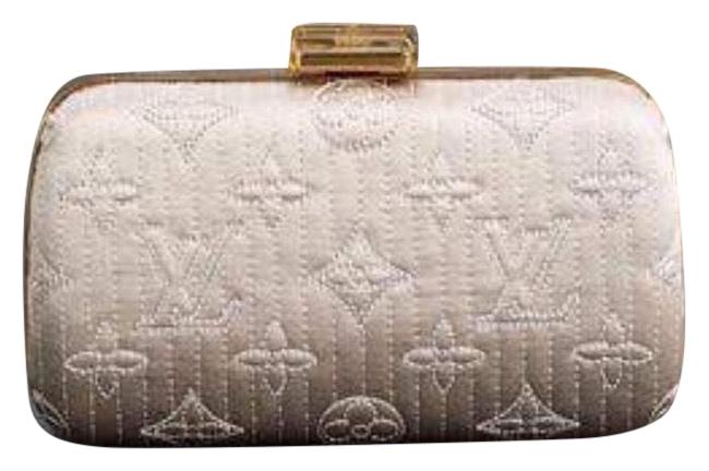 Louis Vuitton Quilted Motard Minaudiere Creme Silk Clutch