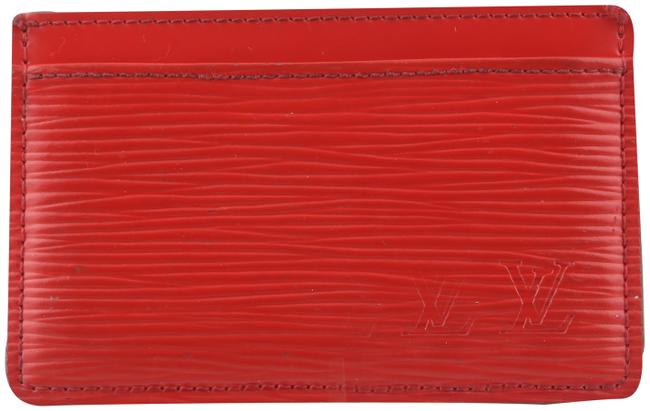 Louis Vuitton Red Epi Leather Card Holder Wallet
