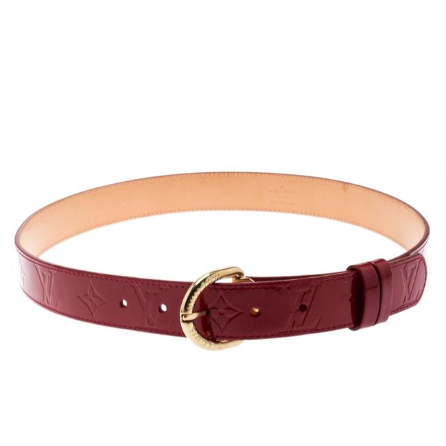 Louis Vuitton Red Monogram Vernis 90cm Belt