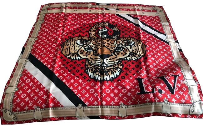 Louis Vuitton Red Nettoyage A Sec Uniquement ScarfWrap