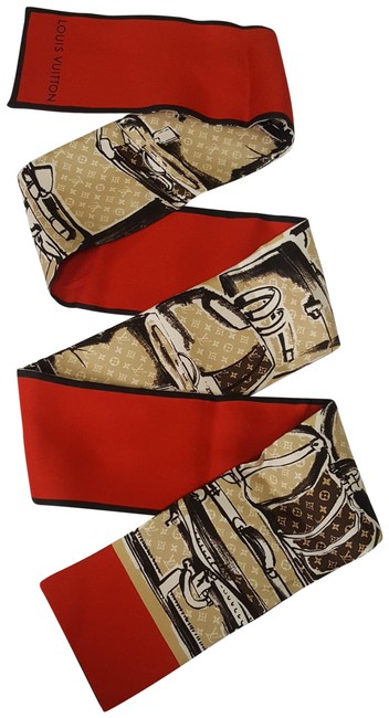 Louis Vuitton Red Trunks Bandeau ScarfWrap