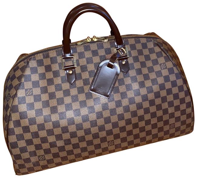 Louis Vuitton Ribera Gm Damier Ebene Brown Coated Canvas Satchel