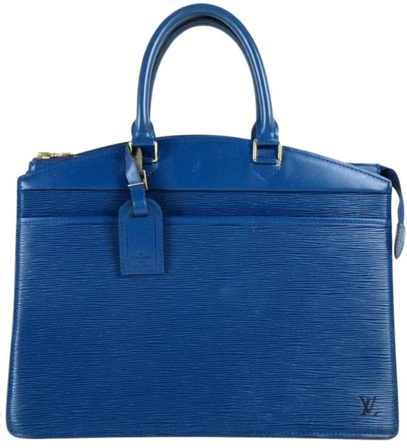 Louis Vuitton Riviera Satchel Blue Epi Leather Clutch