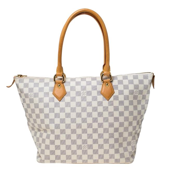 Louis Vuitton Saleya Damier Azur Canvas Mm Grey Tote