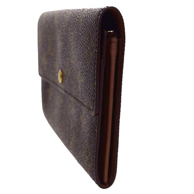 Louis Vuitton Sarah Credit Long Bifold Purse Monogram Brown M61725 Wallet