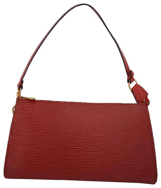 Louis Vuitton Satchel Red Epi Leather Baguette