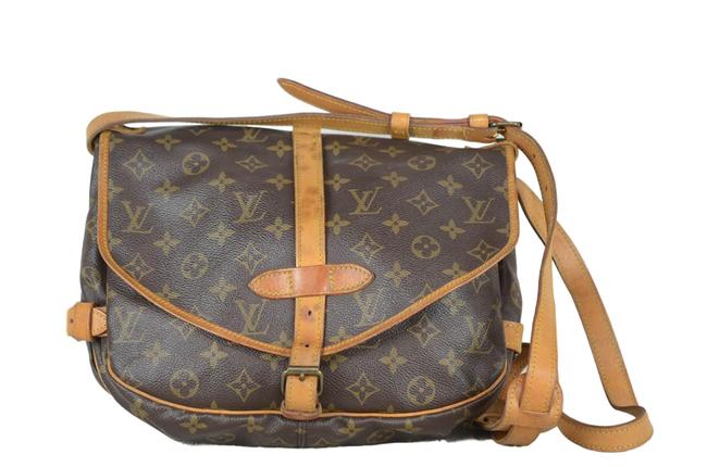 Louis Vuitton Saumur Brown Monogram Canvas Cross Body Bag